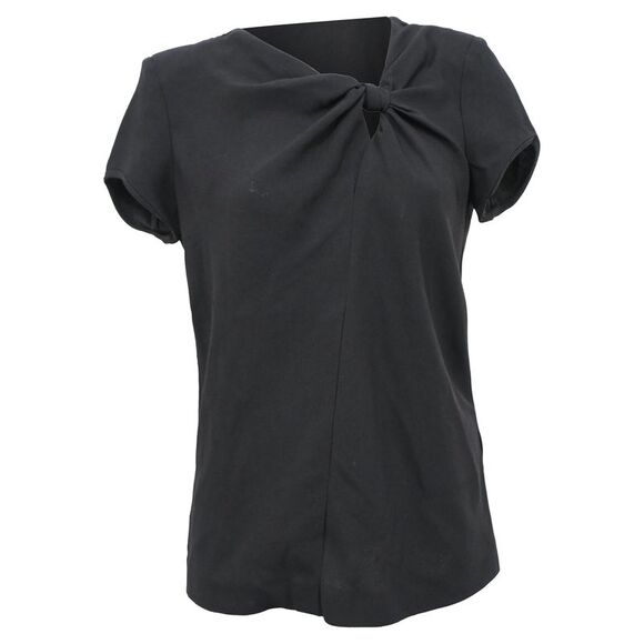 Maje Twist Front Top in Black Acetate